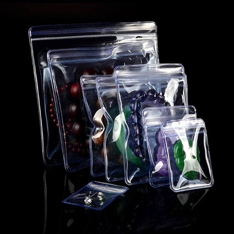 MITOB Self Seal Plastic Bags Zipper Lock Clear PVC Jewelry Packing Storage Bag for Zip Anti-oxidation Lock Poly Pouch (100, 7x11cm (2.7x4.3 inch)) - Image 5